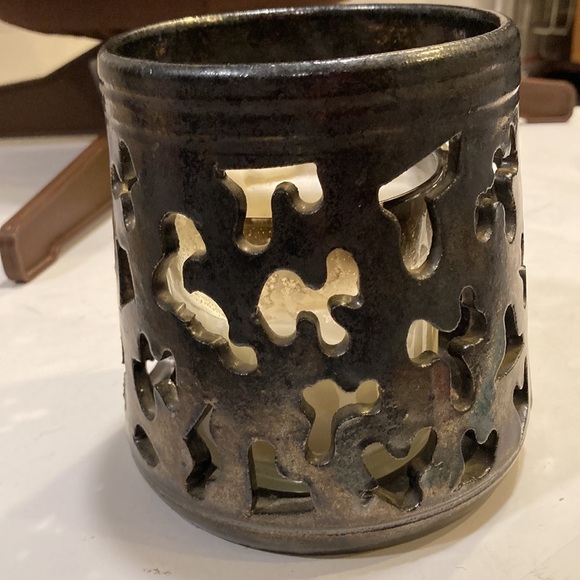 Cole Pottery Black Oxidized Candle Luminaire Red Clay W/ Black Oxidization - Picture 14 of 17